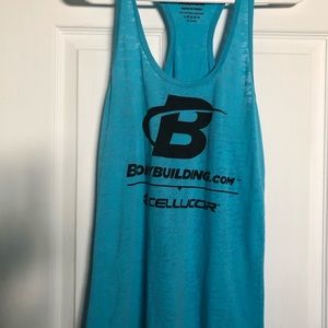 Bodybuilding blue racer back tank size medium